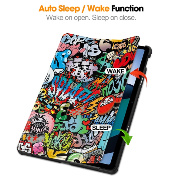 Xiaomi Redmi Pad SE Stand Slim Fit Cover Sleep/Wake - Graffiti Multicolor