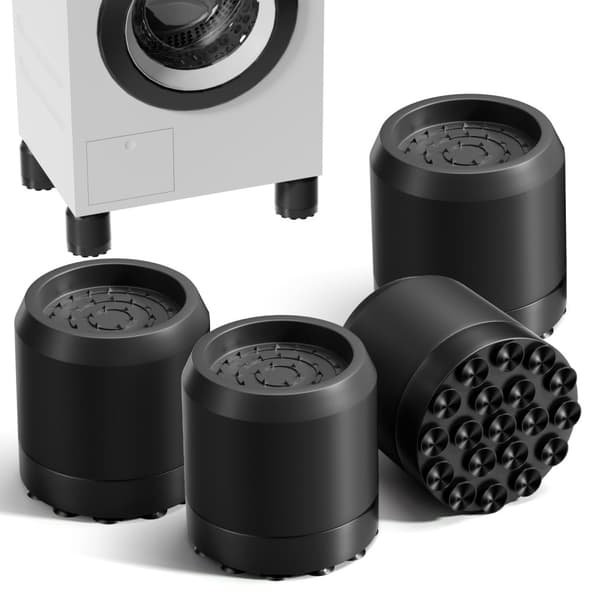 4stk støtdemper for vaskemaskin Støtdempende puter Stille sklisikre puter Black