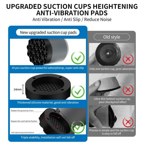 4 stk dæmpere til vaskemaskine stødabsorberende puder Silent non - slip step pads Black