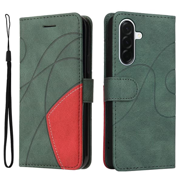 Til Samsung Galaxy A37 5G MTK telefoncover med stander og wallet Green