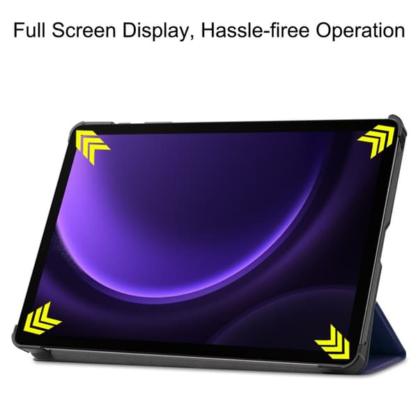 Kolmen taittotelineen älykotelo Samsung Galaxy Tab S10 Lite / S10 FE / S9 FE Blue