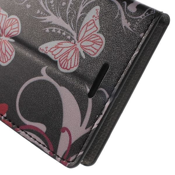Microsoft Lumia 950 XL Plånboksfodral Butterflies Black
