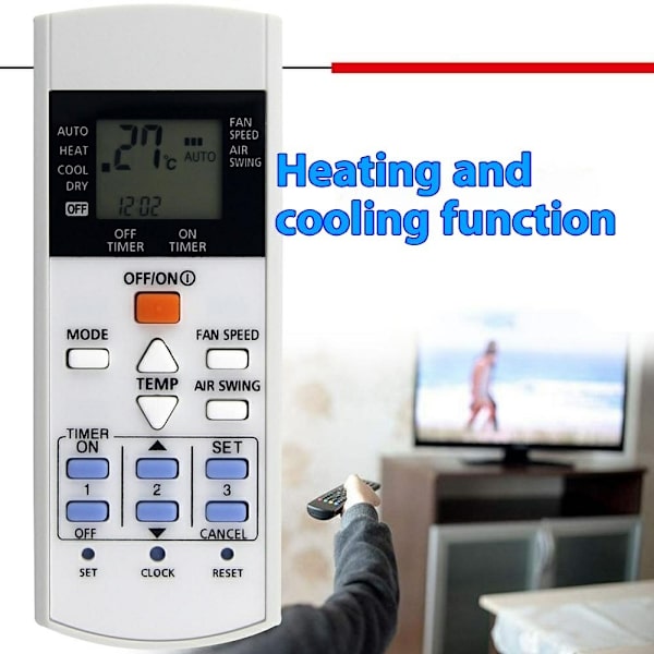 Erstatning fjernkontroll for A75C3623 Panasonic Air Conditioner White