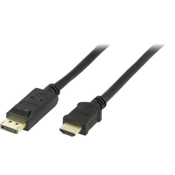 DELTACO DisplayPort-HDMI-monitorikaapeli äänellä 2m Black
