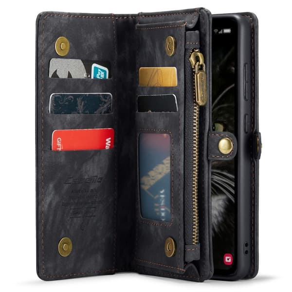 CASEME til Samsung Galaxy A35 5G 2 - i - 1 tegnebog taske - Sort Black