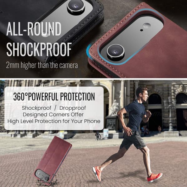 CASEME Retro lompakkokotelo iPhone Air Red