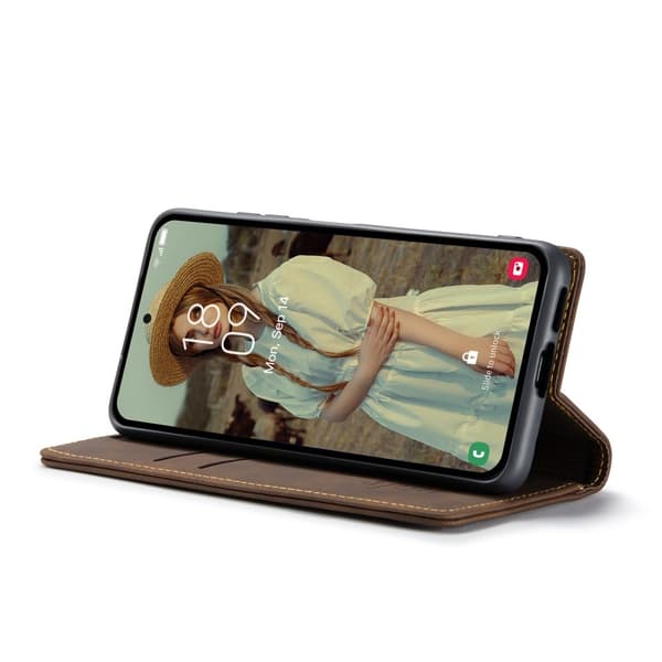 CASEME Retro Pung Taske til Samsung Galaxy A55 Brown