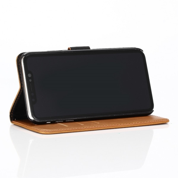Retro Wallet Mobile Phone Case for iPhone XS Max - Brown Brown