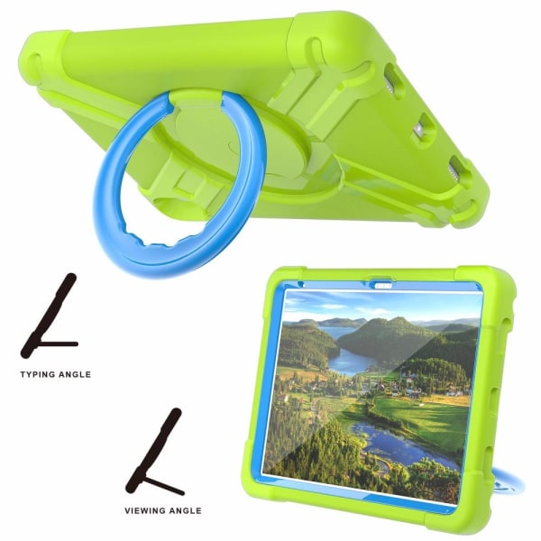 Til iPad 10.9 (2022) 360-graders rotationsstativ-tabletcover Anti-faldbeskyttelse Green