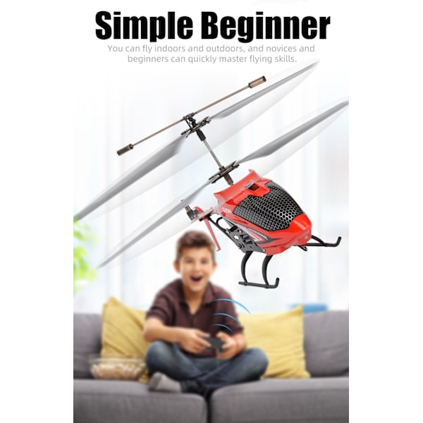 Radiostyret helikopter Smart Altitude Hold RC 2.4G Trådløs Legering 2 Batterier Black