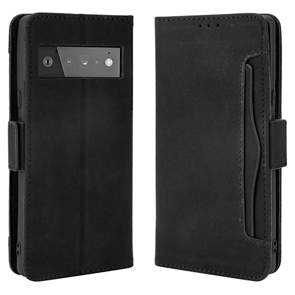 Google Pixel 6 Puhelimen Lompakkoteline Suojakotelo - Musta Black