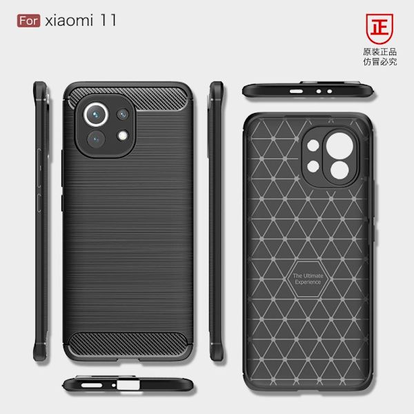 Carbon Fiber Texture TPU Cover for Xiaomi Mi 11 Black