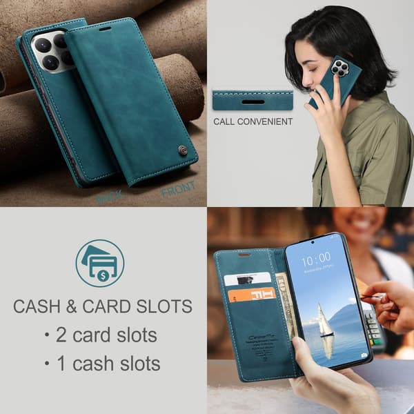 CASEME Til Xiaomi 17T Lommebokdeksel Blue