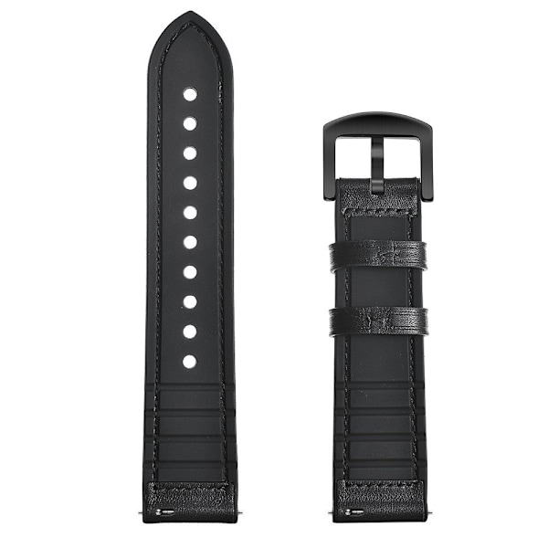 Skinn+Silikonstropp til Huawei Watch GT2 42mm - Sort Black