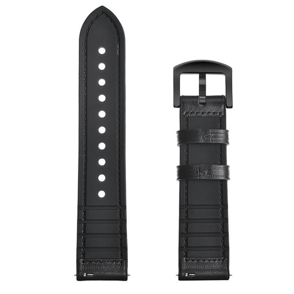 Skinn+Silikonstropp til Huawei Watch GT2 42mm - Svart Black