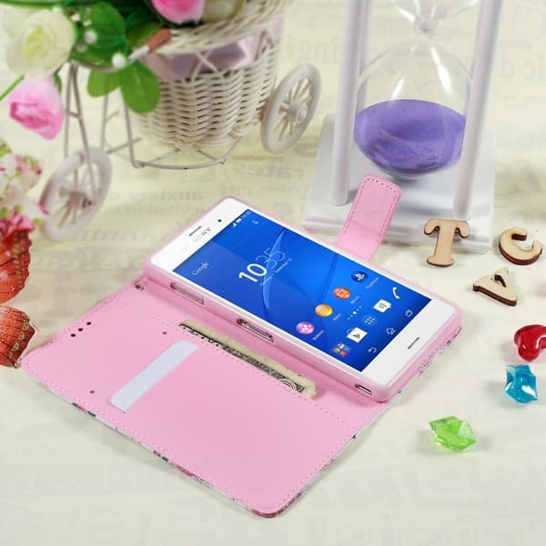 Sony Xperia Z3 Eiffeltårnet & Blomster Lommebok - cover Multicolor