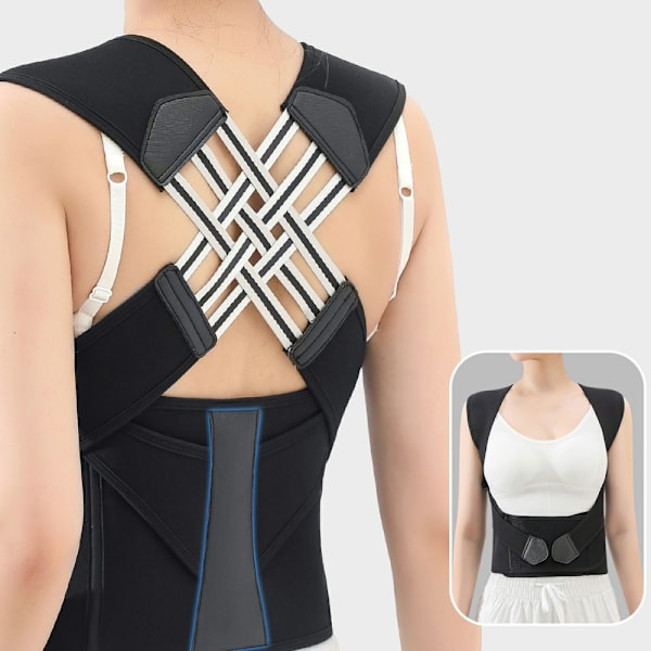 Correct Posture Back Posture Corrector Brace til mænd, kvinder - S Black