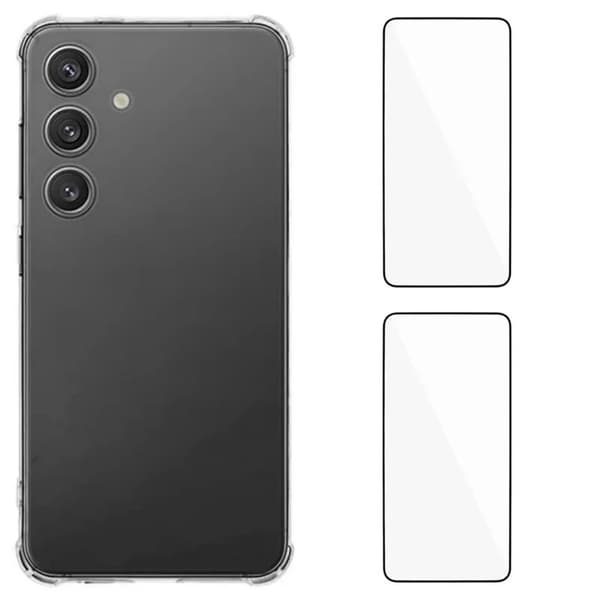 Till Samsung Galaxy A57 5G mobilskal med härdat glas Transparent