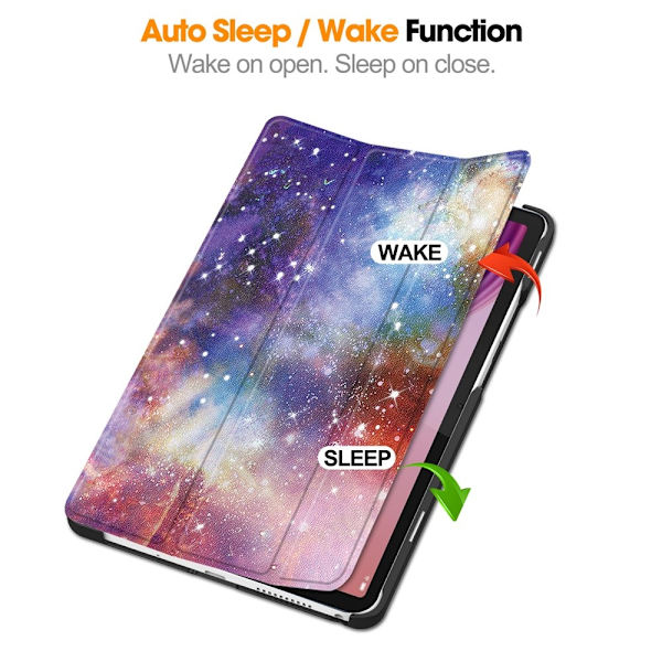 Til Lenovo Tab One Trifoldet Stativdæksel - Galaxy Multicolor