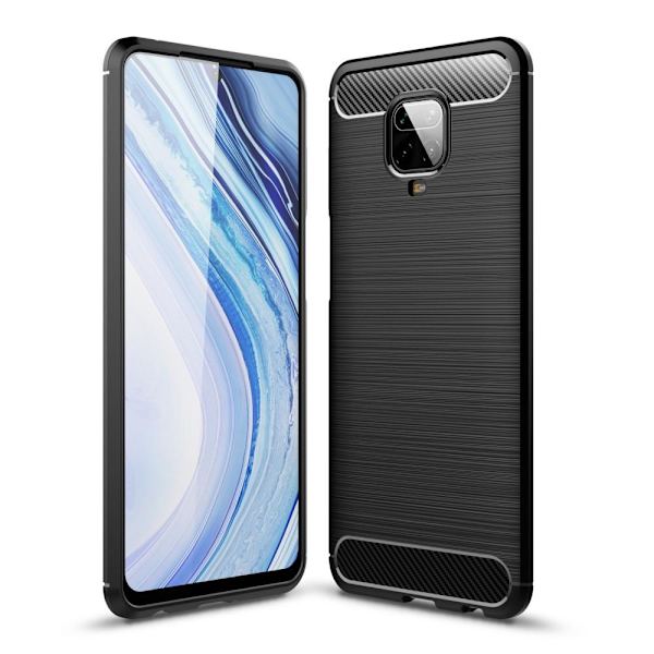 Carbon Fiber Texture TPU Cover for Xiaomi Redmi Note 9 Pro Black