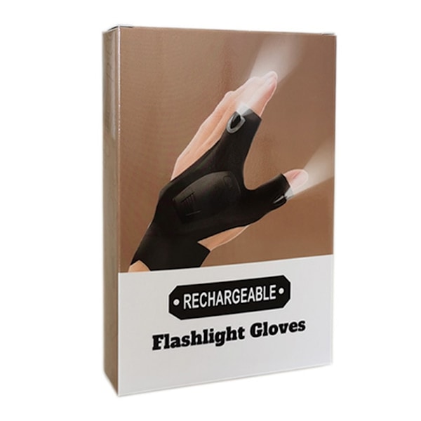1 par LED lommelygte handske reparation genopladelig handske Black