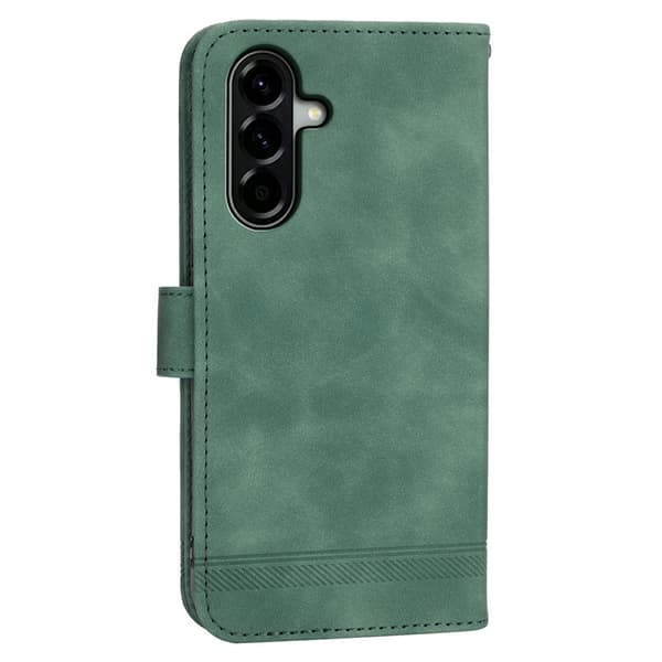 DIERFENG For Samsung Galaxy A57 5G Wallet Case with Stand and Wrist Strap Green