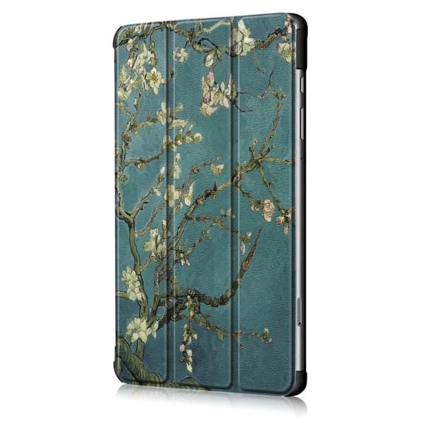Tri-fold Stativveske for Samsung Galaxy Tab S6 Lite - Mandelblomst Black