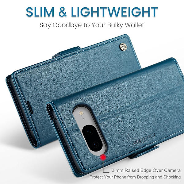 CASEME Retro Lommebok Etui for Pixel 8 Blue