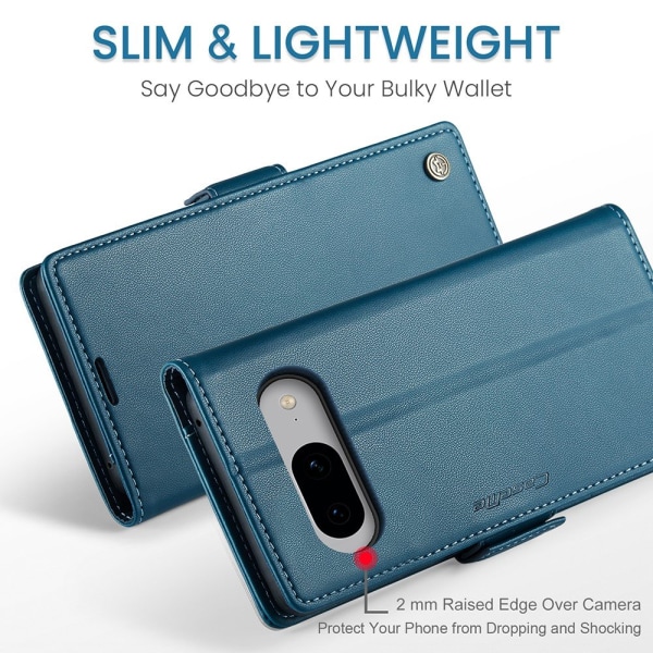 CASEME Retro Lompakkokotelo Pixel 8 Blue
