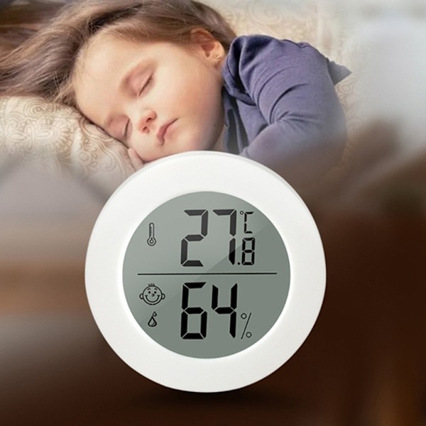 Termometer Hygrometer Hjem Bil Indendørs Udendørs Temperatur Luftfugtighedsmåler White