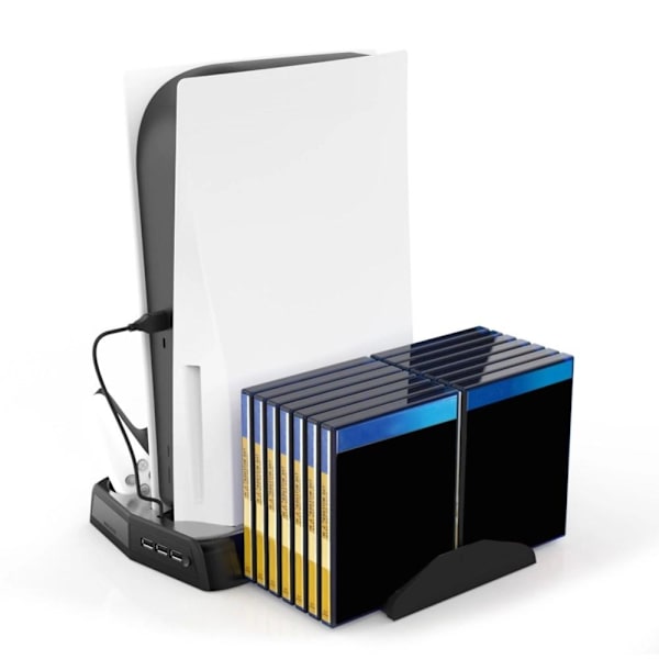 Sony Playstation 5 UHD / DE Charging stand Laddningsställ Hållare Stativ Kylfläkt Svart