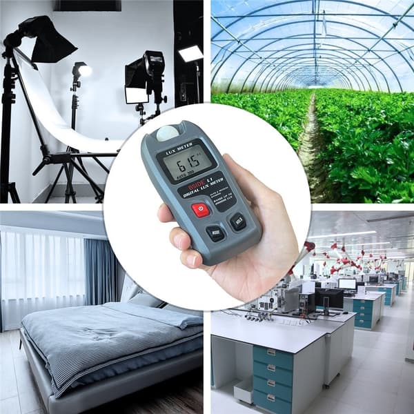 Digitalt luxmeter med LCD-display (0–200.000 lux) – Lysmåler med høj præcision Black