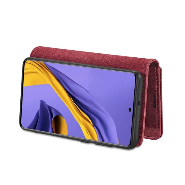 DG.MING Samsung Galaxy A71 Split Läder Plånboksfodral - Röd Röd