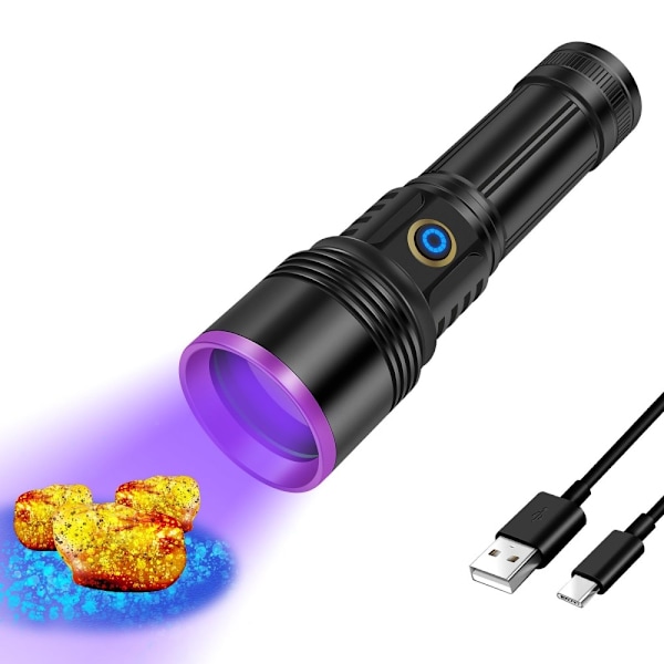 UV Anti - Forfalskning Detection 365nm Lilla Light High Power UV lommelygte Black
