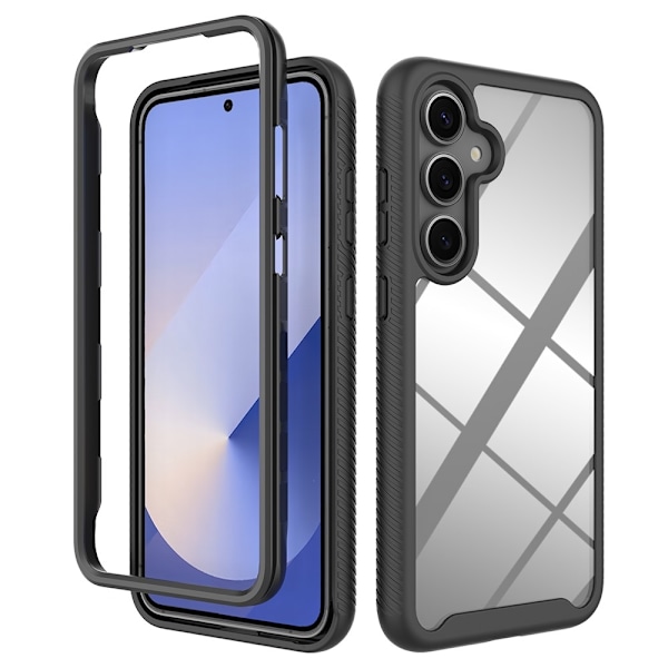 Til Samsung Galaxy S25 / S24 Case PC+TPU Støddæmpende Mobiltelefon Bagside Black