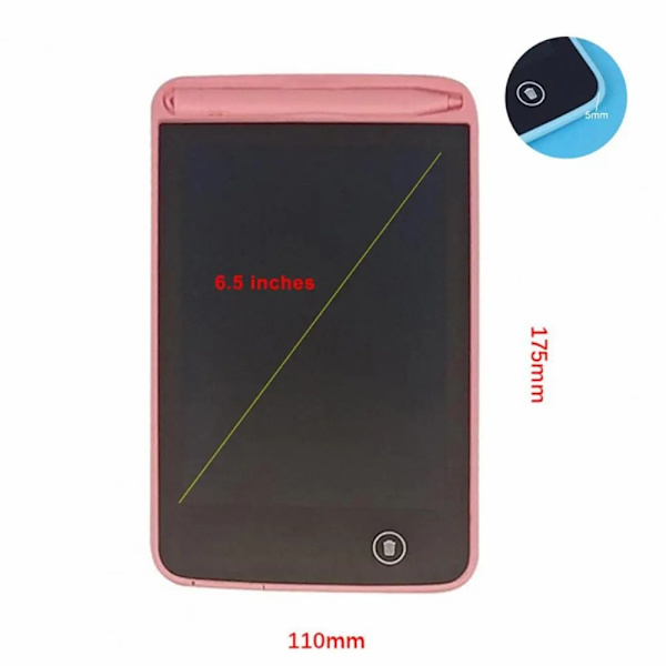 JX-6.5 6,5-tommers LCD Skrivetavle Tegnetavle Kladdebok Black