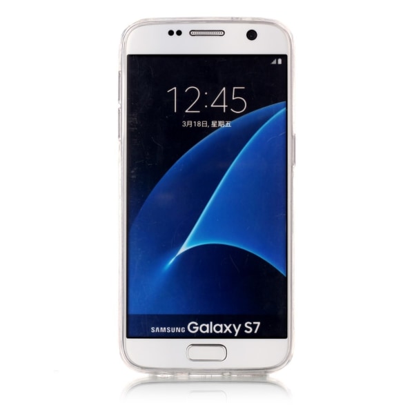 MTK Samsung Galaxy S7 SM-G930 TPU Marmor - Svart-Grön Svart