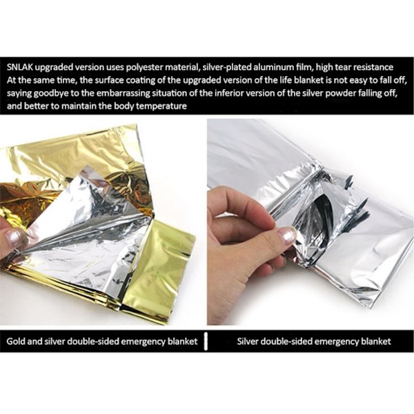 hätähuopa Survival Rescue First Aid Foil Lämpöpeite 130x210cm Silver one size