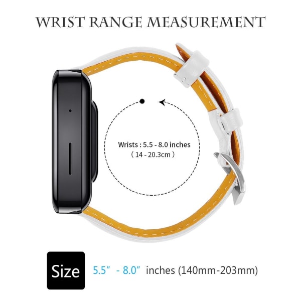Xiaomi Mi Watch 18 mm klockarmband i äkta läder - Vit Vit