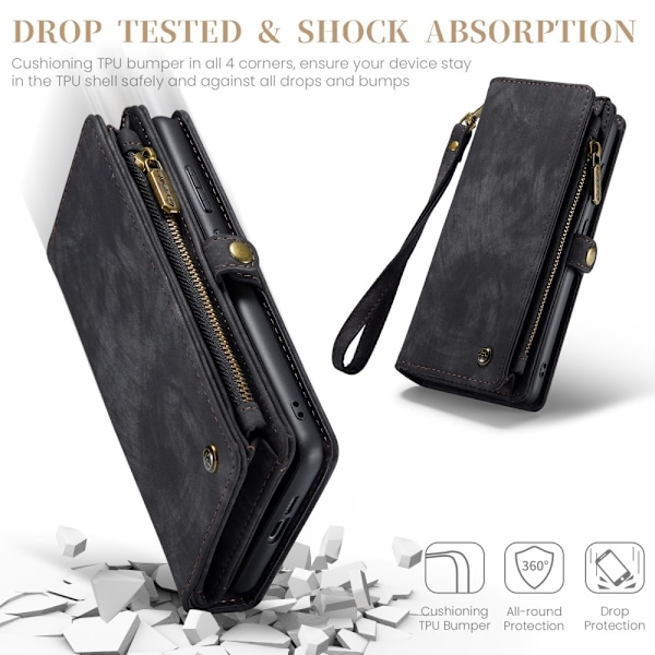 CASEME Samsung Galaxy S25 2-in-1 Irrotettava - Musta Black