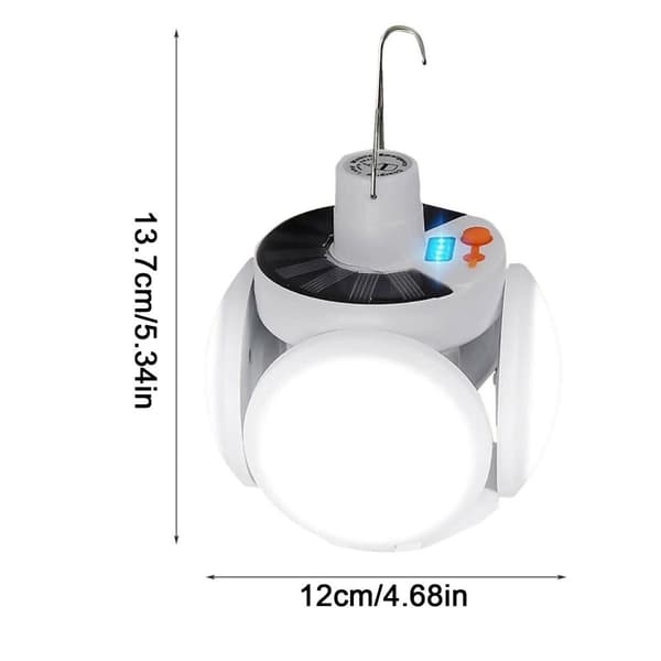 Solcelled Campinglykt Lampetelt Oppladbart Fjernkontroll White