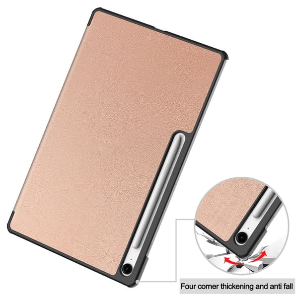 Trifoldet stativ Smart Taske til Samsung Galaxy Tab S10 FE+ Pink gold