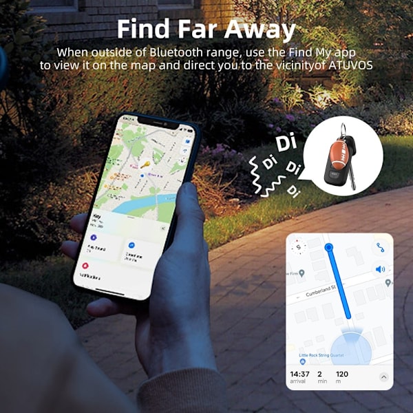 Anti-Lost Mini Global Locator Smart GPS Tracker Fungerar med Find My Brun