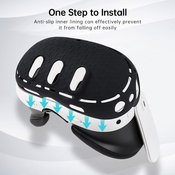 Til Meta Quest 3 VR Protective Shell Silikone Anti Dust Drop Protection Black