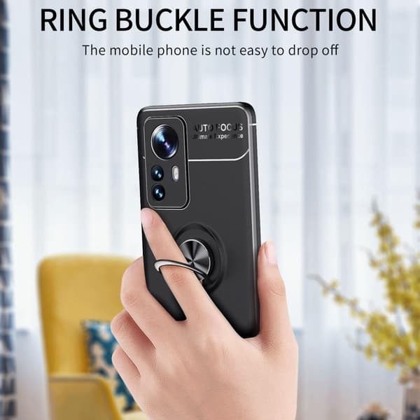 Xiaomi 12 Pro - deksel med fingerring og innebygd plate Black