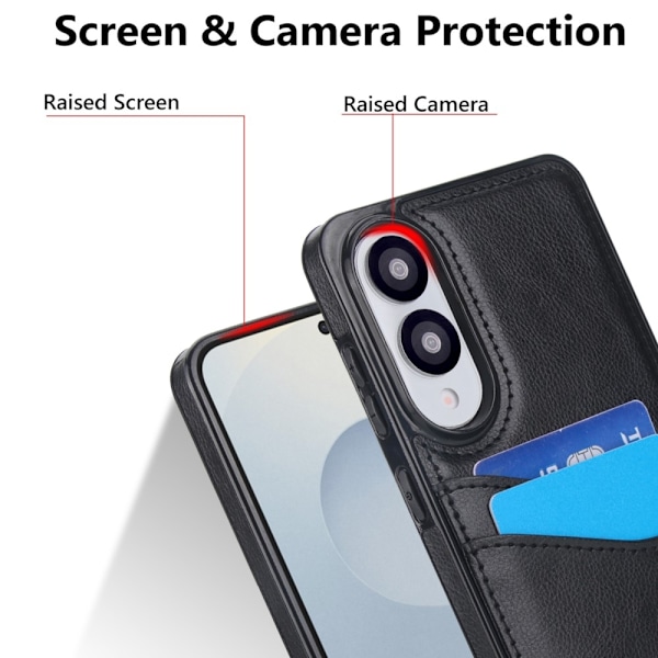 Till Samsung Galaxy S25 Edge Skal med 2 kortplatser Svart