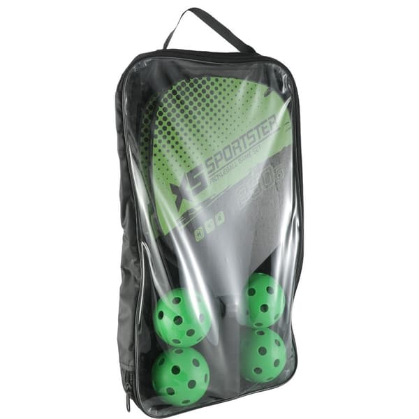 Pickle Ball Ketsjer Sæt Paddle Kit 2 Ketsjere 4 Pickle Balls Green