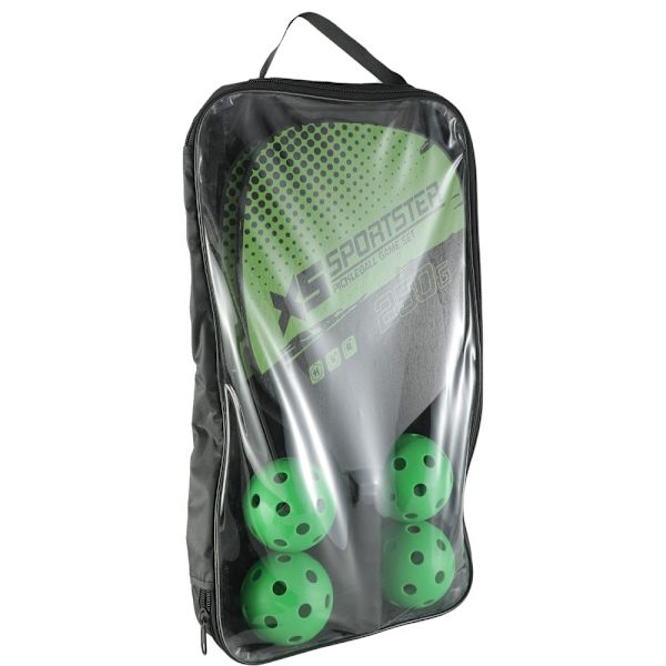Pickle Ball Racket Set Paddle Kit 2 racketar 4 Pickle Bollar Grön