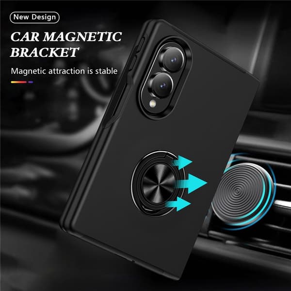 Hybridtelefonfodral med ringhållare till Samsung Galaxy Z Fold8 Svart