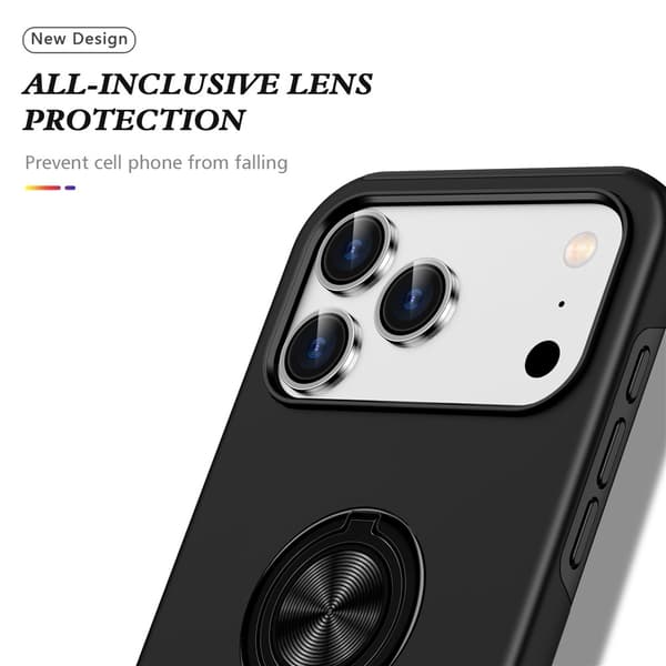 For iPhone 17 Pro Hybrid-deksel med Fingerring Black